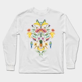 Jugend goes bananas - Bird and Fruit pattern Long Sleeve T-Shirt